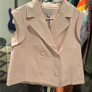 S’EDGE Vera Faux Leather Light Pink Sleeveless Vest